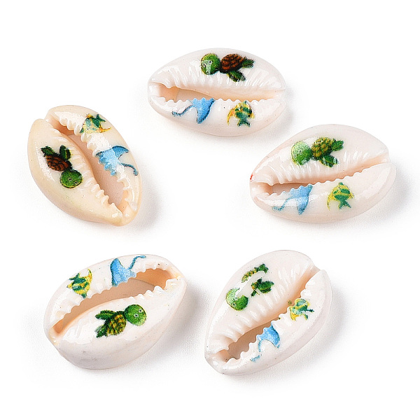 PandaHall Printed Cowrie Shell Beads, No Hole/Undrilled, Sea Turtle Pattern, Turtle, 18.5~22x13~14.5x6~7.5mm Cowrie Shell Turtle Green
PandaHall Printed Cowrie Shell Beads, No Hole/Undrilled, Sea Turtle Pattern, Turtle, 18.5~22x13~14.5x6~7.5mm Cowrie Shell Turtle Green