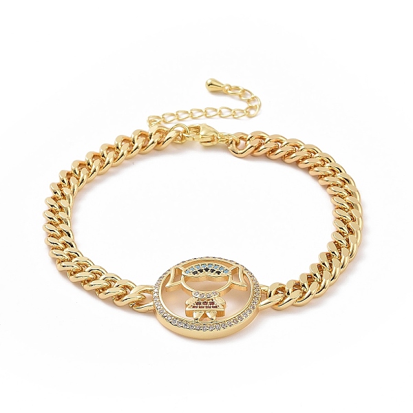 PandaHall Colorful Cubic Zirconia Girl Link Bracelet, Brass Jewelry for Women, Golden, 7-1/8 inch(18.2cm) Cubic Zirconia
PandaHall Colorful Cubic Zirconia Girl Link Bracelet, Brass Jewelry for Women, Golden, 7-1/8 inch(18.2cm) Cubic Zirconia