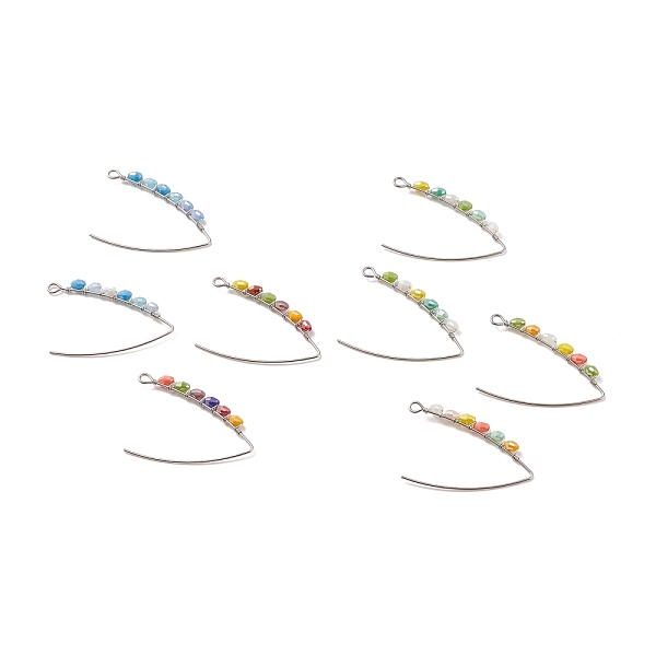 PandaHall 304 Stainless Steel Earring Hooks, with Electroplate Glass Braided, Triangle, Mixed Color, 41x26x3mm, Hole: 2mm, Pin: 0.9mm 304..., Multicolor
PandaHall 304 Stainless Steel Earring Hooks, with Electroplate Glass Braided, Triangle, Mixed Color, 41x26x3mm, Hole: 2mm, Pin: 0.9mm 304..., Multicolor