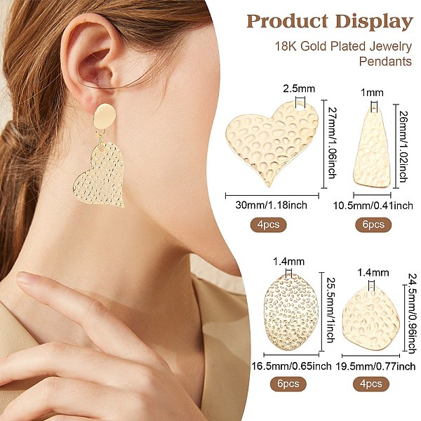 PandaHall BENECREAT 20Pcs 4 Style Brass Pendants, Mixed Shape, Real 18K Gold Plated, 24.5~27x10.5~30x1~2mm, Hole: 1~2.5mm Brass Mixed Shapes
PandaHall BENECREAT 20Pcs 4 Style Brass Pendants, Mixed Shape, Real 18K Gold Plated, 24.5~27x10.5~30x1~2mm, Hole: 1~2.5mm Brass Mixed Shapes