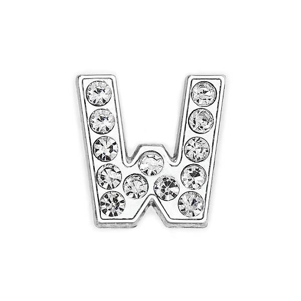 PandaHall Eco-Friendly Zinc Alloy Slide Charms, with Rhinestone, Platinum Plated, Letter, Crystal, Letter.W, 12mm, Hole: 1.5x7.9mm..., Clear
PandaHall Eco-Friendly Zinc Alloy Slide Charms, with Rhinestone, Platinum Plated, Letter, Crystal, Letter.W, 12mm, Hole: 1.5x7.9mm..., Clear