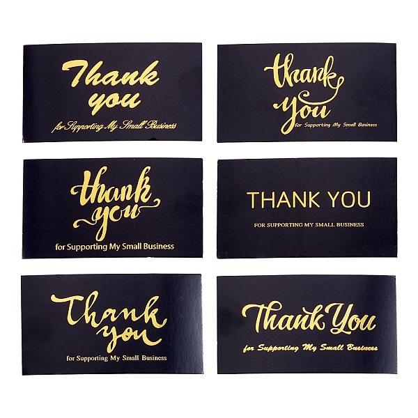 PandaHall 120 Sheets 6 Style Coated Paper Cards, with Gold Stamping Word Thank You for Supporting My Small Business Card, Rectangle, Black...
PandaHall 120 Sheets 6 Style Coated Paper Cards, with Gold Stamping Word Thank You for Supporting My Small Business Card, Rectangle, Black...