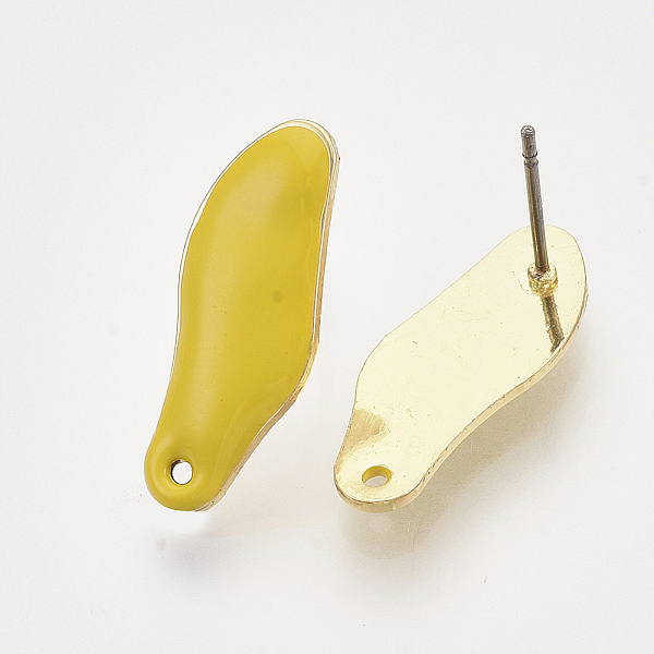 PandaHall Iron Enamel Stud Earring Findings, with Raw(Unplated) Pin and Loop, Light Gold, Gold, 21x8.5x1.5~2mm, Hole: 1mm, Pin: 1mm Iron...
PandaHall Iron Enamel Stud Earring Findings, with Raw(Unplated) Pin and Loop, Light Gold, Gold, 21x8.5x1.5~2mm, Hole: 1mm, Pin: 1mm Iron...