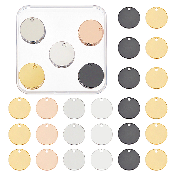 PandaHall BENECREAT 30Pcs 5 Colors Brass Pendants, Stamping Blank Tag, Flat Round, Mixed Color, 20x1mm, Hole: 2mm Brass Flat Round
PandaHall BENECREAT 30Pcs 5 Colors Brass Pendants, Stamping Blank Tag, Flat Round, Mixed Color, 20x1mm, Hole: 2mm Brass Flat Round