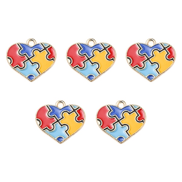 PandaHall Alloy Enamel Pendants, Heart with Autism Puzzle Pattern Charm, Colorful, 19x20.5x1mm, Hole: 2mm Alloy+Enamel Heart
PandaHall Alloy Enamel Pendants, Heart with Autism Puzzle Pattern Charm, Colorful, 19x20.5x1mm, Hole: 2mm Alloy+Enamel Heart