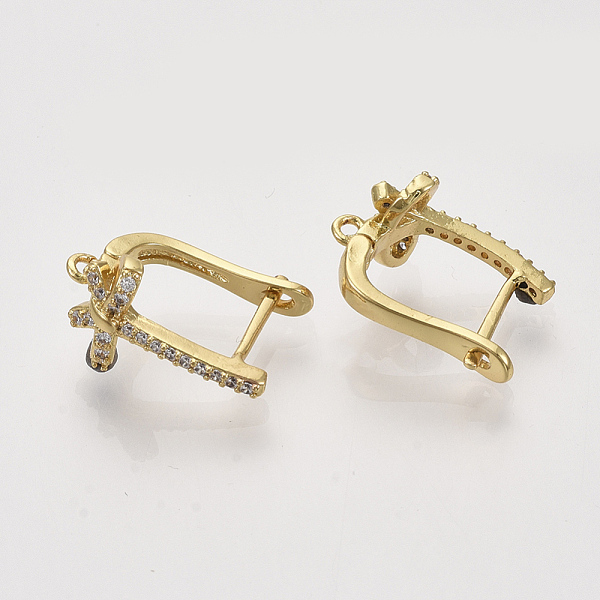 PandaHall Brass Micro Pave Cubic Zirconia Hoop Earring Findings, with Latch Back Closure and Horizontal Loop, Nickel Free, Clear, Real 18K...
PandaHall Brass Micro Pave Cubic Zirconia Hoop Earring Findings, with Latch Back Closure and Horizontal Loop, Nickel Free, Clear, Real 18K...