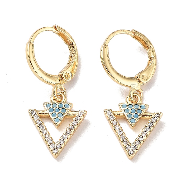 PandaHall Real 18K Gold Plated Brass Dangle Leverback Earrings, with Cubic Zirconia, Triangle, Sky Blue, 27x11.5mm Cubic Zirconia Triangle
PandaHall Real 18K Gold Plated Brass Dangle Leverback Earrings, with Cubic Zirconia, Triangle, Sky Blue, 27x11.5mm Cubic Zirconia Triangle