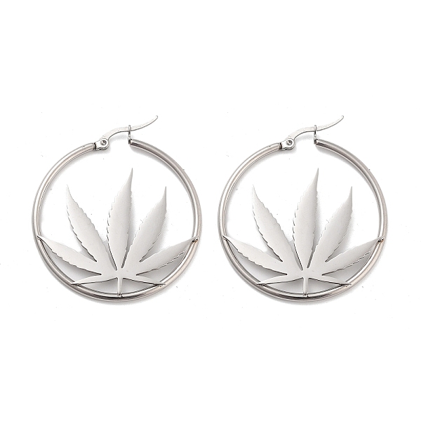 PandaHall 304 Stainless Steel Hoop Earrings, Leaf, Stainless Steel Color, 43x40.5x2.5mm 304 Stainless Steel Flat Round
PandaHall 304 Stainless Steel Hoop Earrings, Leaf, Stainless Steel Color, 43x40.5x2.5mm 304 Stainless Steel Flat Round