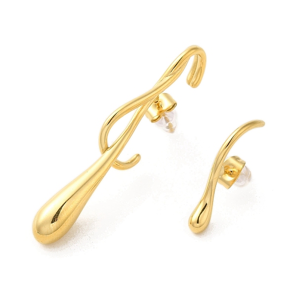 PandaHall 304 Stainless Steel Dangle Stud Earrings, Teardrop Asymmetrical Earrings, Golden, 53x7mm, 25.5x4mm 304 Stainless Steel Teardrop
PandaHall 304 Stainless Steel Dangle Stud Earrings, Teardrop Asymmetrical Earrings, Golden, 53x7mm, 25.5x4mm 304 Stainless Steel Teardrop