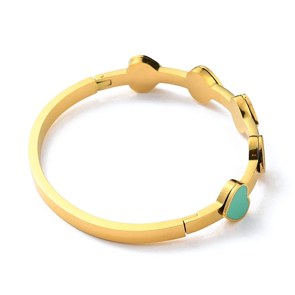 PandaHall Ion Plating(IP) 304 Stainless Steel Heart Hinged Bangle for Valentine's Day, Golden, Inner Diameter: 2x2-1/4 inch(5x5.85cm) 304...
PandaHall Ion Plating(IP) 304 Stainless Steel Heart Hinged Bangle for Valentine's Day, Golden, Inner Diameter: 2x2-1/4 inch(5x5.85cm) 304...