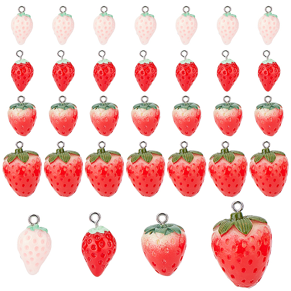 PandaHall Olycraft 32Pcs 4 Styles Opaque Resin Pendants, Simulation Strawberry Charm, with Platinum Tone Alloy Loops, Mixed Color..., Multicolor
PandaHall Olycraft 32Pcs 4 Styles Opaque Resin Pendants, Simulation Strawberry Charm, with Platinum Tone Alloy Loops, Mixed Color..., Multicolor