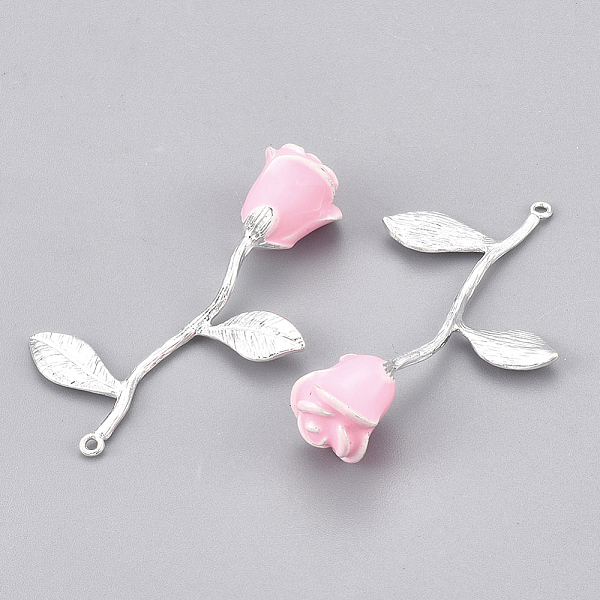 PandaHall Brass Enamel Pendants, Rose, Silver Color Plated, Pink, 40x25x10mm, Hole: 0.8mm Brass+Enamel Flower Pink
PandaHall Brass Enamel Pendants, Rose, Silver Color Plated, Pink, 40x25x10mm, Hole: 0.8mm Brass+Enamel Flower Pink