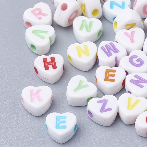 PandaHall Craft Style Acrylic Beads, Horizontal Hole, Heart with Initial Letter, Mixed Color, 7x7.5x4mm, Hole: 1.6mm, about 3500pcs/500g..., Multicolor
PandaHall Craft Style Acrylic Beads, Horizontal Hole, Heart with Initial Letter, Mixed Color, 7x7.5x4mm, Hole: 1.6mm, about 3500pcs/500g..., Multicolor