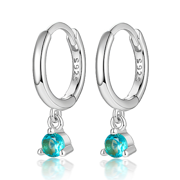 PandaHall Rhodium Plated Platinum 925 Sterling Silver Hoop Earrings, with Cubic Zirconia Diamond Charms, with S925 Stamp, Cyan, 17mm...
PandaHall Rhodium Plated Platinum 925 Sterling Silver Hoop Earrings, with Cubic Zirconia Diamond Charms, with S925 Stamp, Cyan, 17mm...