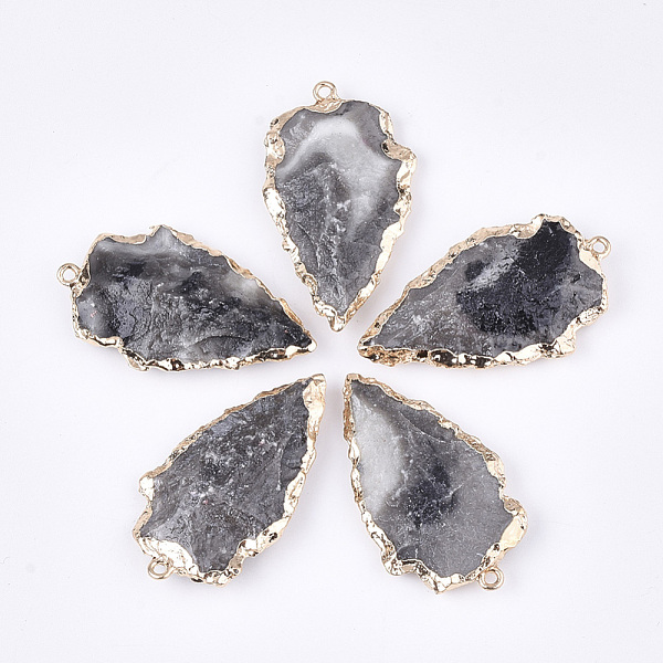 PandaHall Resin Pendants, Pointed Pendants, with Iron Findings, Arrowhead, Golden, Dark Gray, 44~46x25~26x9~11mm, Hole: 1.8mm Iron+Resin...
PandaHall Resin Pendants, Pointed Pendants, with Iron Findings, Arrowhead, Golden, Dark Gray, 44~46x25~26x9~11mm, Hole: 1.8mm Iron+Resin...