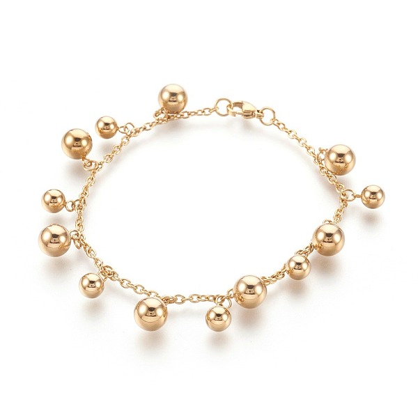 PandaHall Ion Plating(IP) 304 Stainless Steel Charm Bracelets, with Lobster Claw Clasps, Cable Chains, Golden, 7-7/8 inch(20cm), 2mm 304...
PandaHall Ion Plating(IP) 304 Stainless Steel Charm Bracelets, with Lobster Claw Clasps, Cable Chains, Golden, 7-7/8 inch(20cm), 2mm 304...