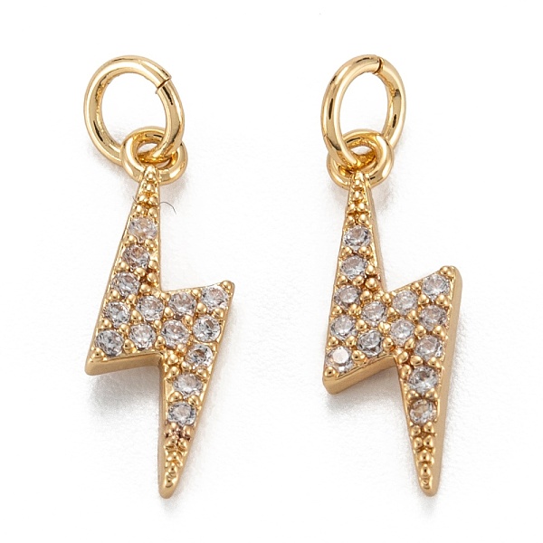 PandaHall Brass Clear Cubic Zirconia Charms, with Jump Ring, Long-Lasting Plated, Lead Free & Cadmium Free, Lightning, Real 18K Gold Plated...
PandaHall Brass Clear Cubic Zirconia Charms, with Jump Ring, Long-Lasting Plated, Lead Free & Cadmium Free, Lightning, Real 18K Gold Plated...