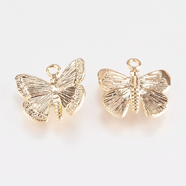 PandaHall Brass Pendants, Butterfly, Real 18K Gold Plated, 10x11x3mm, Hole: 1mm Brass Butterfly
PandaHall Brass Pendants, Butterfly, Real 18K Gold Plated, 10x11x3mm, Hole: 1mm Brass Butterfly
