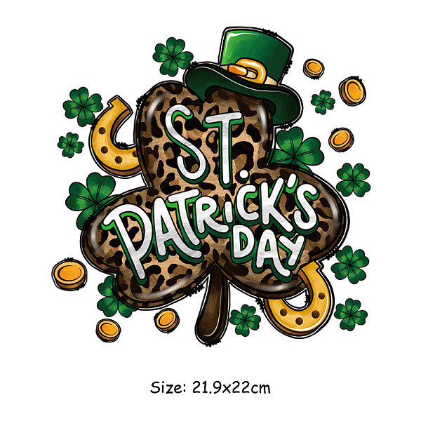 PandaHall Saint Patrick's Day Theme PET Sublimation Stickers, Heat Transfer Film, Iron on Vinyls, for Clothes Decoration, Clover, 219x220mm...
PandaHall Saint Patrick's Day Theme PET Sublimation Stickers, Heat Transfer Film, Iron on Vinyls, for Clothes Decoration, Clover, 219x220mm...