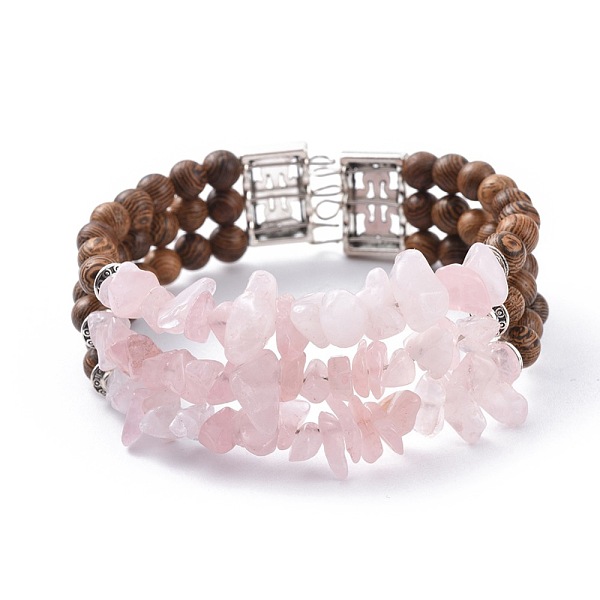 PandaHall Three Loops Natural Rose Quartz Chip Beads Wrap Bracelets, with Wood Beads, Alloy Findings and Steel Bracelet Memory Wire, 2-1/8...
PandaHall Three Loops Natural Rose Quartz Chip Beads Wrap Bracelets, with Wood Beads, Alloy Findings and Steel Bracelet Memory Wire, 2-1/8...