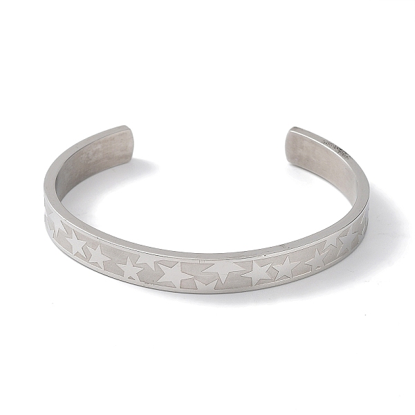 PandaHall 304 Stainless Steel Star Cuff Bangles, Stainless Steel Color, Inner Diameter: 2-1/2 inch(6.3cm) 304 Stainless Steel Star
PandaHall 304 Stainless Steel Star Cuff Bangles, Stainless Steel Color, Inner Diameter: 2-1/2 inch(6.3cm) 304 Stainless Steel Star
