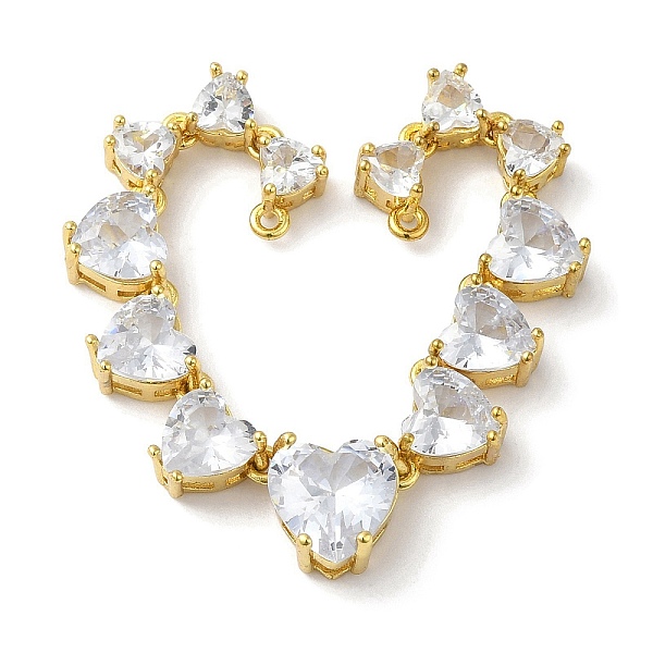 PandaHall Rack Plating Brass Glass Connector Charms, Heart Links, Real 18K Gold Plated, Long-Lasting Plated, Lead Free & Cadmium Free, Clear...
PandaHall Rack Plating Brass Glass Connector Charms, Heart Links, Real 18K Gold Plated, Long-Lasting Plated, Lead Free & Cadmium Free, Clear...