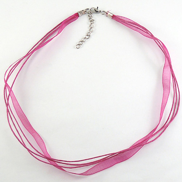 PandaHall Jewelry Making Necklace Cord, Organza Ribbon & Waxed Cotton Cord & Silver Color Iron Clasp, Magenta, 17 inch Waxed Cotton Cord..., Pink
PandaHall Jewelry Making Necklace Cord, Organza Ribbon & Waxed Cotton Cord & Silver Color Iron Clasp, Magenta, 17 inch Waxed Cotton Cord..., Pink