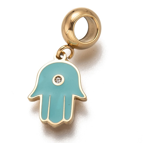 PandaHall 304 Stainless Steel European Dangle Charms, Large Hole Pendants, with Crystal Rhinestone and Enamel, Hamsa Hand/Hand of Miriam..., Green
PandaHall 304 Stainless Steel European Dangle Charms, Large Hole Pendants, with Crystal Rhinestone and Enamel, Hamsa Hand/Hand of Miriam..., Green