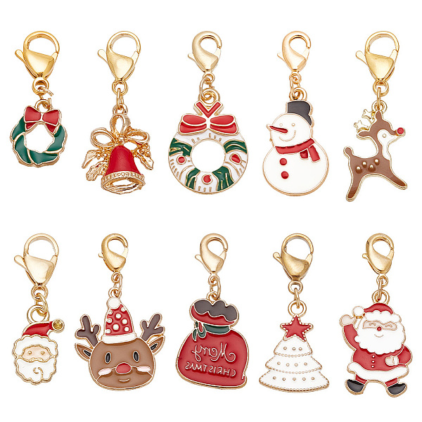 PandaHall FINGERINSPIRE 10 Styles Christmas Charms Christmas Gold Enamel Pendants with Lobster Clasp Xmas Alloy Charms Santa Claus Snowman..., Multicolor
PandaHall FINGERINSPIRE 10 Styles Christmas Charms Christmas Gold Enamel Pendants with Lobster Clasp Xmas Alloy Charms Santa Claus Snowman..., Multicolor
