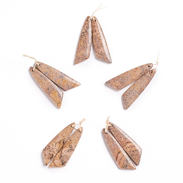 PandaHall Natural Picture Jasper Pendants, for Jewelry Making, Wing, 43~44.5x10~11x3.5~5mm, Hole: 1.2mm Picture Jasper Wing
PandaHall Natural Picture Jasper Pendants, for Jewelry Making, Wing, 43~44.5x10~11x3.5~5mm, Hole: 1.2mm Picture Jasper Wing