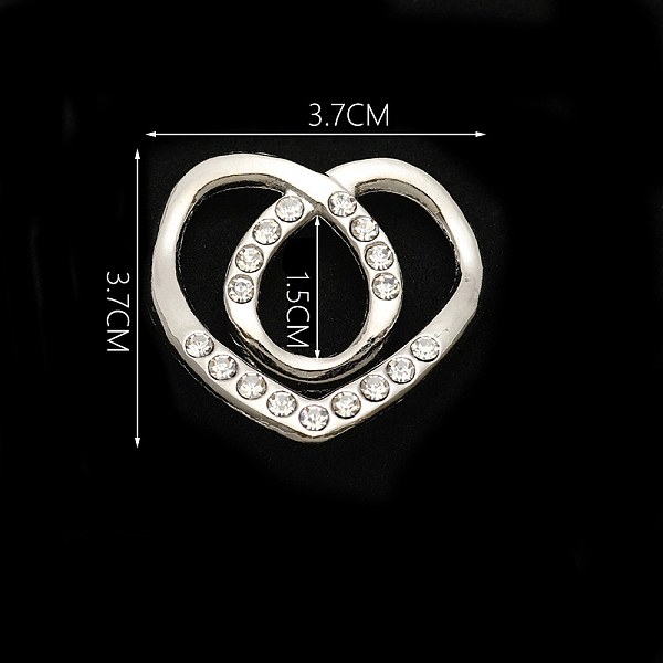 PandaHall Alloy Buckles, with Crystal Rhinestone, for Strap Belt, Heart, Silver, 34.5x36.5x6mm, Hole: 16x12.5mm Alloy+Rhinestone Heart Clear
PandaHall Alloy Buckles, with Crystal Rhinestone, for Strap Belt, Heart, Silver, 34.5x36.5x6mm, Hole: 16x12.5mm Alloy+Rhinestone Heart Clear