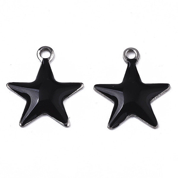 PandaHall 201 Stainless Steel Enamel Charms, Star, Stainless Steel Color, Black, 14.5x12.5x2mm, Hole: 1.5mm Stainless Steel+Enamel Star...
PandaHall 201 Stainless Steel Enamel Charms, Star, Stainless Steel Color, Black, 14.5x12.5x2mm, Hole: 1.5mm Stainless Steel+Enamel Star...
