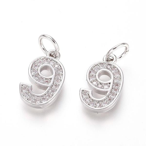 PandaHall Brass Micro Pave Clear Cubic Zirconia Charms, with Jump Ring, Number, Platinum, Num.9, 12.5x7.5x2mm, Hole: 3mm Brass+Cubic...
PandaHall Brass Micro Pave Clear Cubic Zirconia Charms, with Jump Ring, Number, Platinum, Num.9, 12.5x7.5x2mm, Hole: 3mm Brass+Cubic...