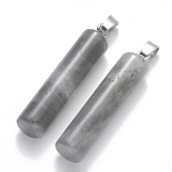 PandaHall Natural Labradorite Pendants, with Platinum Tone Iron Pinch Bail, Column, 43~46x10mm, Hole: 4x7mm Labradorite Column
PandaHall Natural Labradorite Pendants, with Platinum Tone Iron Pinch Bail, Column, 43~46x10mm, Hole: 4x7mm Labradorite Column