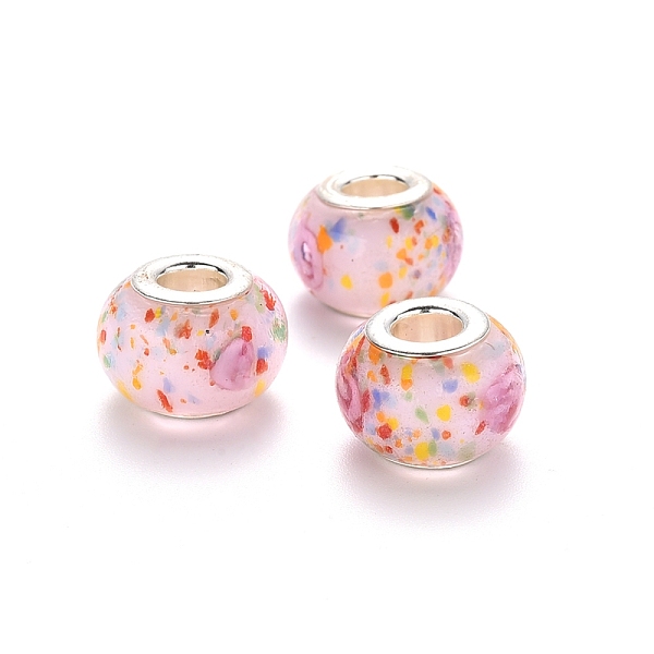 PandaHall Handmade Lampwork European Beads, Large Hole Rondelle Beads, with Platinum Tone Brass Double Cores, Colorful, 14~15x9~10mm, Hole...
PandaHall Handmade Lampwork European Beads, Large Hole Rondelle Beads, with Platinum Tone Brass Double Cores, Colorful, 14~15x9~10mm, Hole...