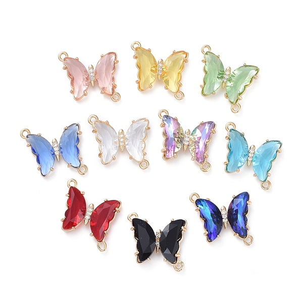 PandaHall Glass Links Connectors, with Brass Micro Pave Cubic Zirconia, Faceted, Butterfly, Light Gold, Mixed Color, 20x20x4mm, Hole: 1.5mm..., Multicolor
PandaHall Glass Links Connectors, with Brass Micro Pave Cubic Zirconia, Faceted, Butterfly, Light Gold, Mixed Color, 20x20x4mm, Hole: 1.5mm..., Multicolor