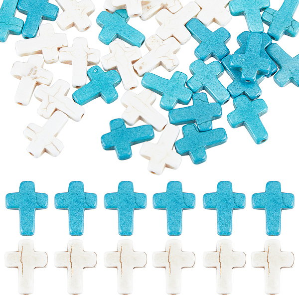 PandaHall SUNNYCLUE 4 Strands 2 Colors Synthetic Turquoise Beads Strands, Dyed, Cross, Mixed Color, 16x12x3.5mm, Hole: 1mm, about..., Multicolor
PandaHall SUNNYCLUE 4 Strands 2 Colors Synthetic Turquoise Beads Strands, Dyed, Cross, Mixed Color, 16x12x3.5mm, Hole: 1mm, about..., Multicolor