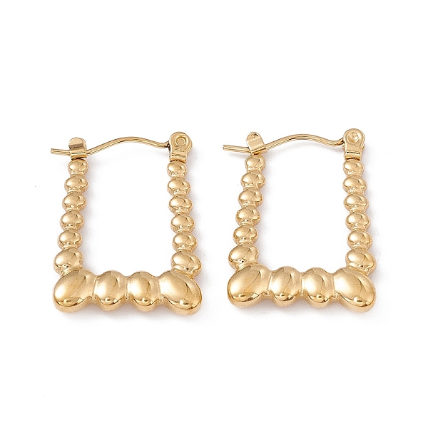 PandaHall 304 Stainless Steel Beaded Trapezoid Hoop Earrings for Women, Golden, 24x16.5x3mm, Pin: 0.7mm 304 Stainless Steel
PandaHall 304 Stainless Steel Beaded Trapezoid Hoop Earrings for Women, Golden, 24x16.5x3mm, Pin: 0.7mm 304 Stainless Steel