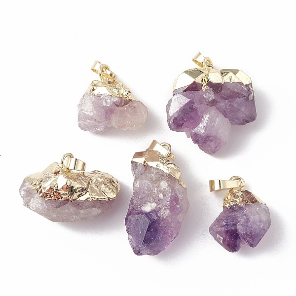 PandaHall Rough Raw Natural Amethyst Pendants, Nuggets Charms, with Brass Snap on Bails, Light Gold, 21~33x14~28x11~19mm, Hole: 7x5mm...
PandaHall Rough Raw Natural Amethyst Pendants, Nuggets Charms, with Brass Snap on Bails, Light Gold, 21~33x14~28x11~19mm, Hole: 7x5mm...