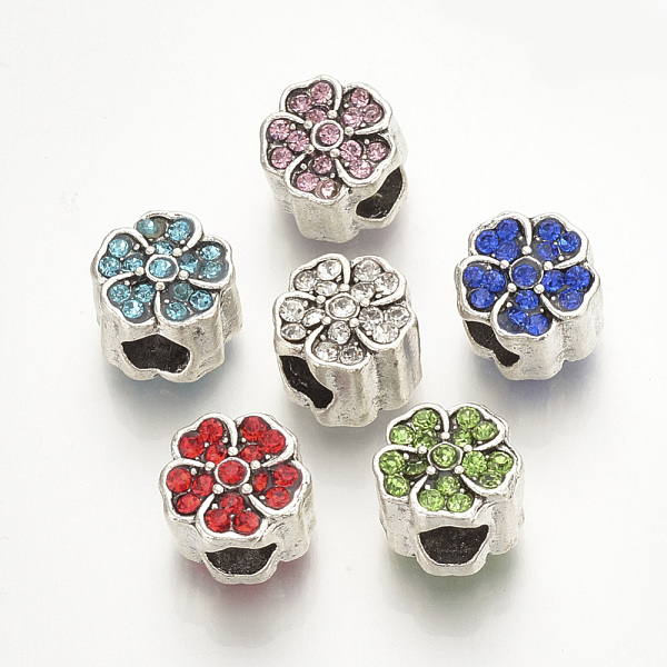 PandaHall Alloy Rhinestone European Beads, Large Hole Beads, Flower, Antique Silver, Mixed Color, 10.5x11x9.5mm, Hole: 5mm Alloy+Rhinestone..., Multicolor
PandaHall Alloy Rhinestone European Beads, Large Hole Beads, Flower, Antique Silver, Mixed Color, 10.5x11x9.5mm, Hole: 5mm Alloy+Rhinestone..., Multicolor