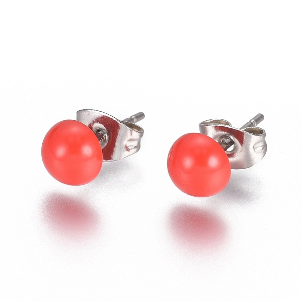 PandaHall Spray Paint 304 Stainless Steel Stud Earrings, with Earring Backs, Half Round, Red, 6x3mm, Pin: 0.8mm 304 Stainless Steel Red
PandaHall Spray Paint 304 Stainless Steel Stud Earrings, with Earring Backs, Half Round, Red, 6x3mm, Pin: 0.8mm 304 Stainless Steel Red