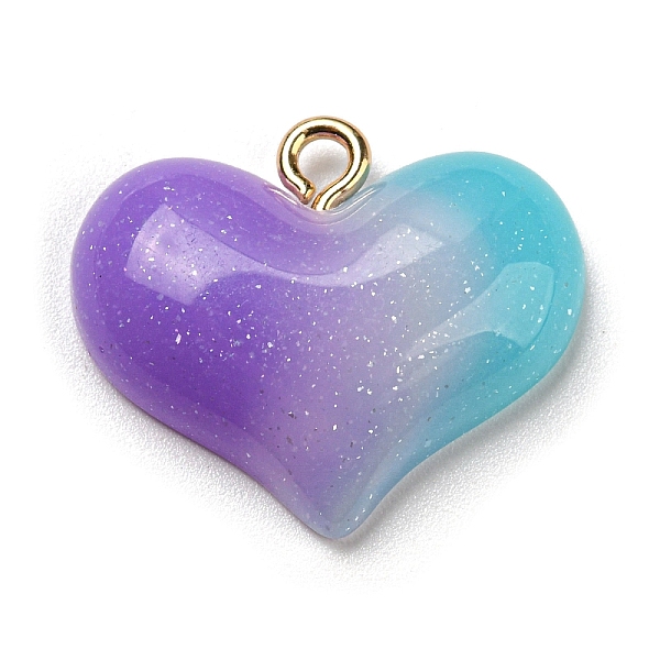 PandaHall Gradient Color Resin Pendants, with Glitter Powder and Golden Tone Iron Loop, Heart, 18x21.5x5mm, Hole: 1.8mm Iron+Resin Heart
PandaHall Gradient Color Resin Pendants, with Glitter Powder and Golden Tone Iron Loop, Heart, 18x21.5x5mm, Hole: 1.8mm Iron+Resin Heart