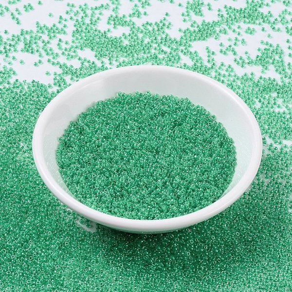 PandaHall MIYUKI Round Rocailles Beads, Japanese Seed Beads, (RR225) Green Lined Crystal, 11/0, 2x1.3mm, Hole: 0.8mm, about 1100pcs/bottle...
PandaHall MIYUKI Round Rocailles Beads, Japanese Seed Beads, (RR225) Green Lined Crystal, 11/0, 2x1.3mm, Hole: 0.8mm, about 1100pcs/bottle...