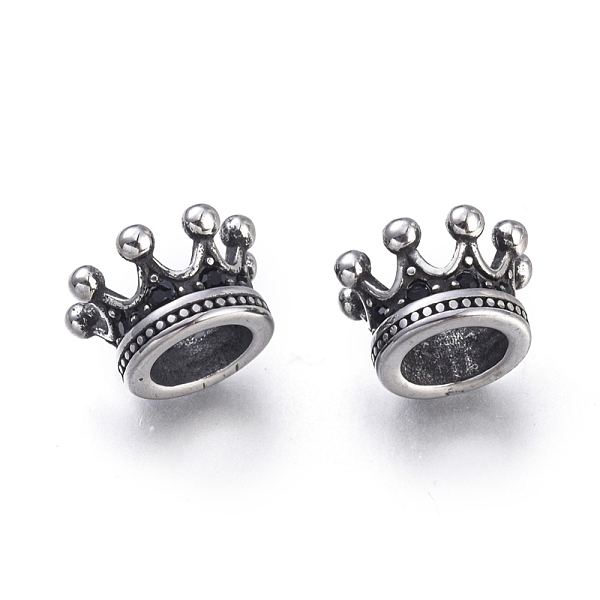 PandaHall 304 Stainless Steel European Beads, Large Hole Beads, with Cubic Zirconia Beads, Crown, Antique Silver, 11x7mm, Hole: 6mm..., Black
PandaHall 304 Stainless Steel European Beads, Large Hole Beads, with Cubic Zirconia Beads, Crown, Antique Silver, 11x7mm, Hole: 6mm..., Black