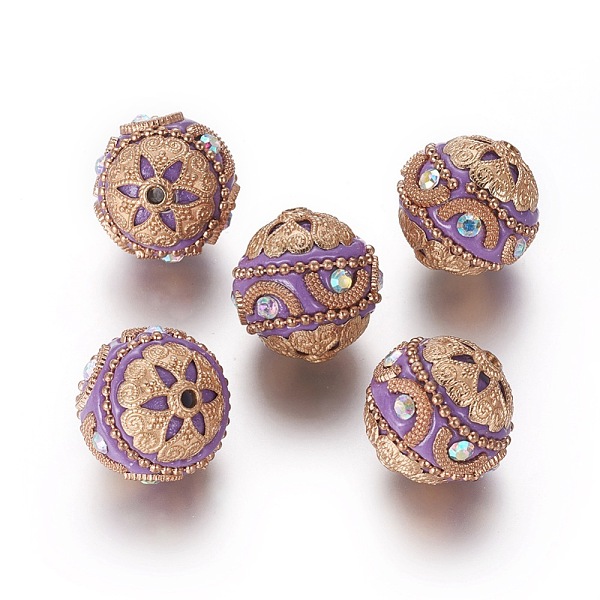 PandaHall Handmade Indonesia Beads, with Alloy Findings and Iron Chain, Round, Light Gold, Medium Purple, 20x19.5mm, Hole: 2mm Polymer Clay...
PandaHall Handmade Indonesia Beads, with Alloy Findings and Iron Chain, Round, Light Gold, Medium Purple, 20x19.5mm, Hole: 2mm Polymer Clay...