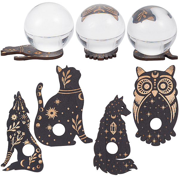 PandaHall CREATCABIN 4Pcs 4 Style Wolf/Cat/Owl Wooden Crystal Sphere Display Stands, Animal Crystal Ball Base Holder, Black...
PandaHall CREATCABIN 4Pcs 4 Style Wolf/Cat/Owl Wooden Crystal Sphere Display Stands, Animal Crystal Ball Base Holder, Black...