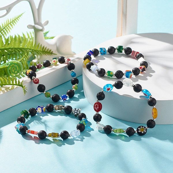 PandaHall Natural Lava Rock & Millefiori Glass Beads Stretch Bracelet, Oil Diffuser Jewelry for Women, Mixed Color, Inner Diameter: 2-1/8..., Multicolor
PandaHall Natural Lava Rock & Millefiori Glass Beads Stretch Bracelet, Oil Diffuser Jewelry for Women, Mixed Color, Inner Diameter: 2-1/8..., Multicolor