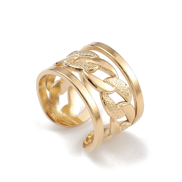 PandaHall Ion Plating(IP) 304 Stainless Steel Cuff Rings, Hollow Out Chain Element Wide Band Ring for Women, Real 14K Gold Plated, 13mm...
PandaHall Ion Plating(IP) 304 Stainless Steel Cuff Rings, Hollow Out Chain Element Wide Band Ring for Women, Real 14K Gold Plated, 13mm...