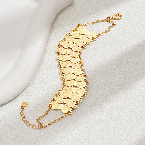 PandaHall Brass Coin Link Bracelets, Cable Chains Bracelets for Women, Real 18K Gold Plated, 8-1/4 inch(21cm) Brass
PandaHall Brass Coin Link Bracelets, Cable Chains Bracelets for Women, Real 18K Gold Plated, 8-1/4 inch(21cm) Brass