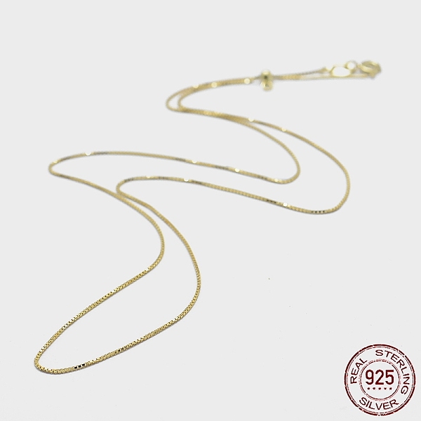 PandaHall 925 Sterling Silver Box Chain Necklaces, with Spring Ring Clasps, with 925 Stamp, Golden, 16 inch(40cm), hole: 1mm, Pin: 0.8mm...
PandaHall 925 Sterling Silver Box Chain Necklaces, with Spring Ring Clasps, with 925 Stamp, Golden, 16 inch(40cm), hole: 1mm, Pin: 0.8mm...